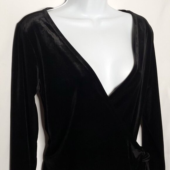 J Jill Velour Wrap Shrug Bolero Cardigan Sz S Black Whimsigoth - Picture 3 of 7